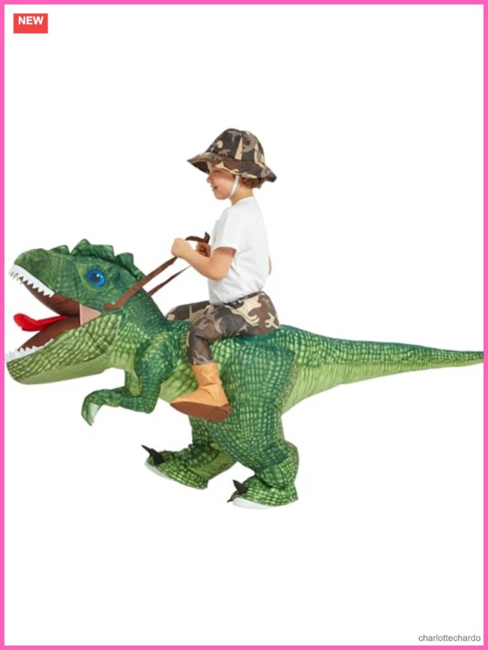 Inflatable Dinosaur Costume Kids Blow Up T Rex Suit Halloween